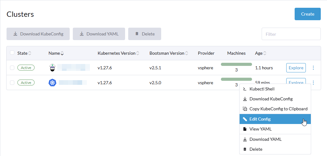Manage Clusters