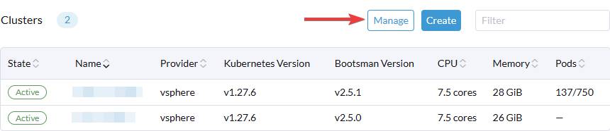 Manage Clusters