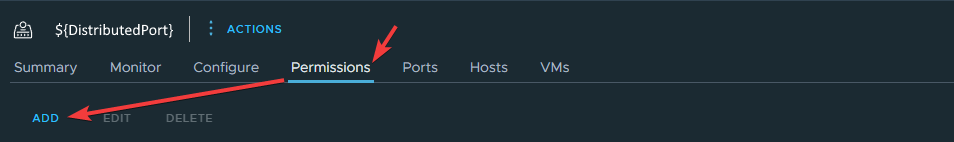 Distributed Port Group Permission