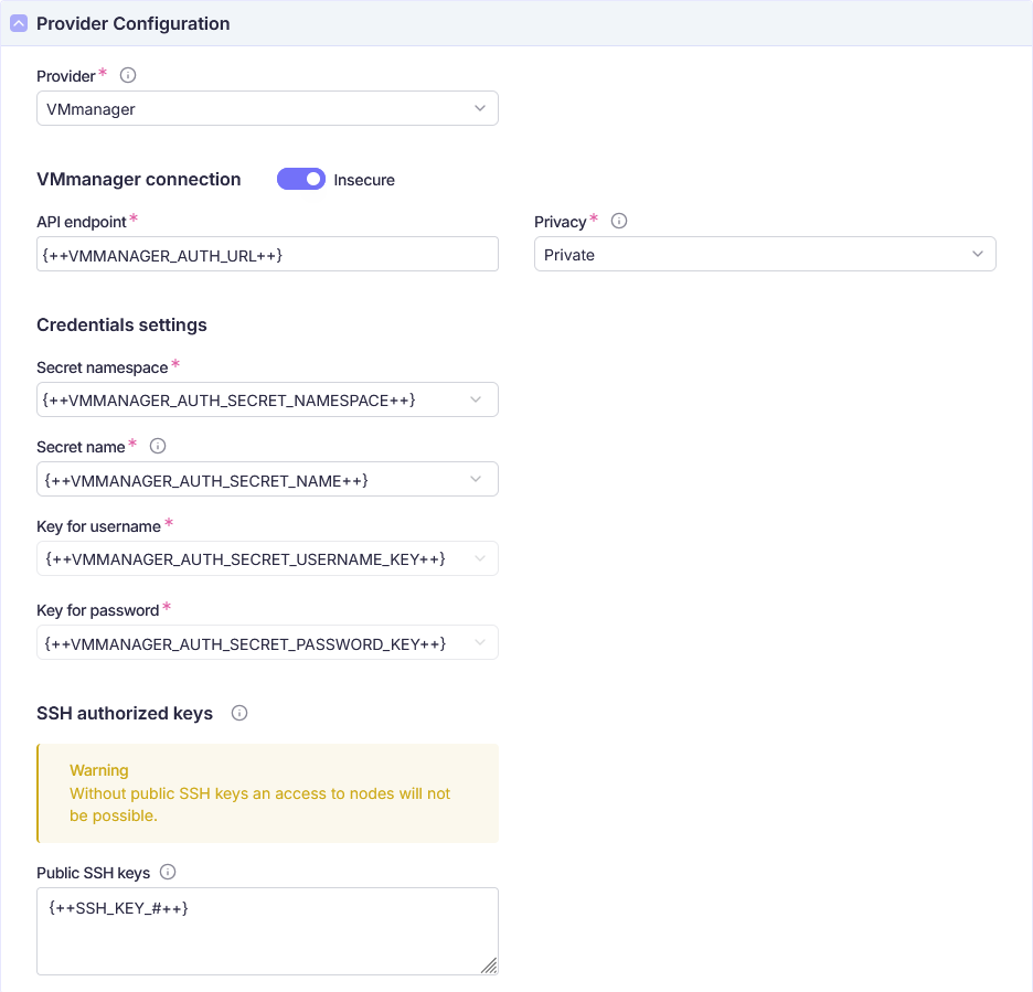 Provider Configuration